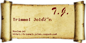 Trimmel Jolán névjegykártya